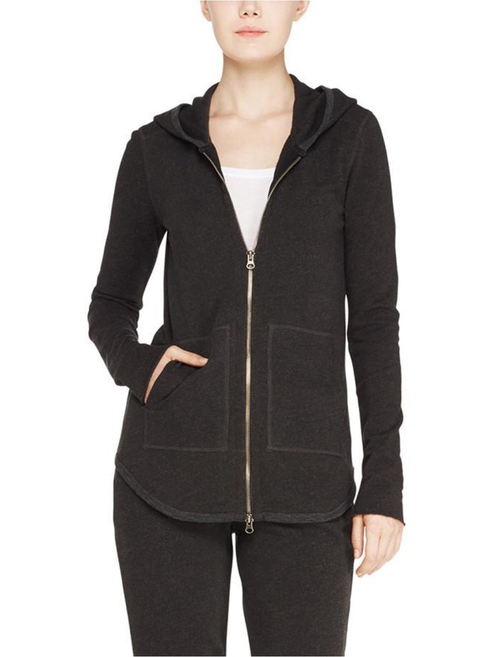 ATM French terry gray zip up hoodie
